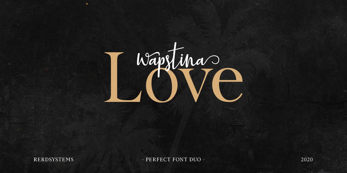 Ejemplo de fuente Wapstina Love Serif